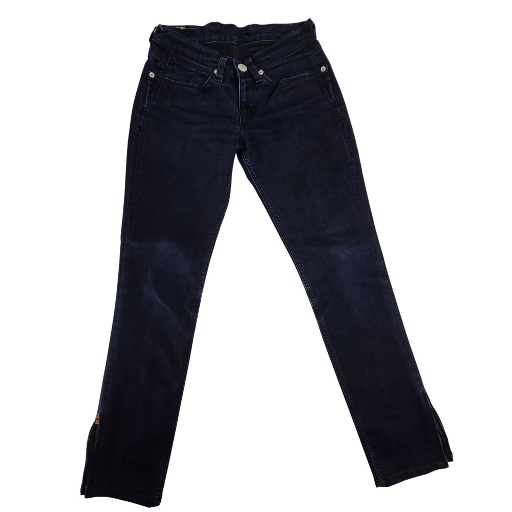 Levis Blue Star Jeans Womens 28‎ Indigo Slim Straight Leg Ankle Zip Denim Pants